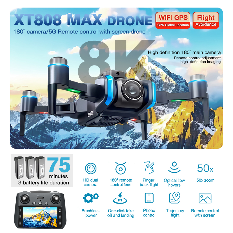 Drone Ls Rc - For Genuine XT808 GPS Drone 8K