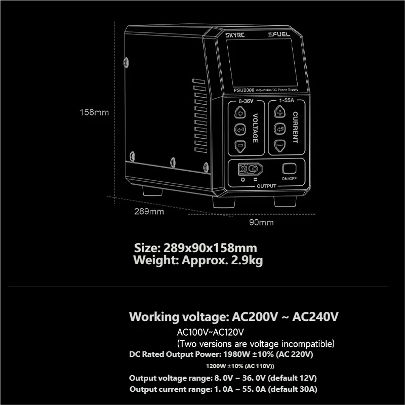 SKYRC PSU2000 1980W Adjustable – Drone Rc Bewertung und Preis