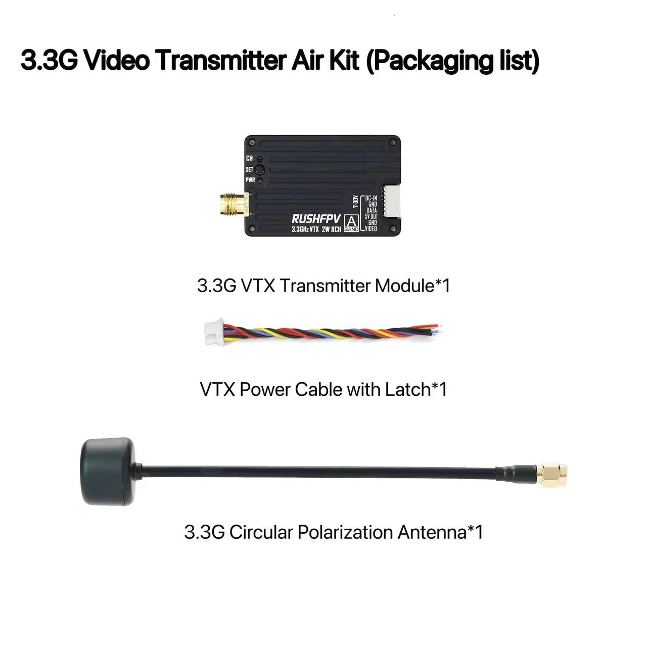 RUSHFPV 3.3G 2W VTX Transmitte – Drone Rc Controller And Receiver Bewertung und Preis