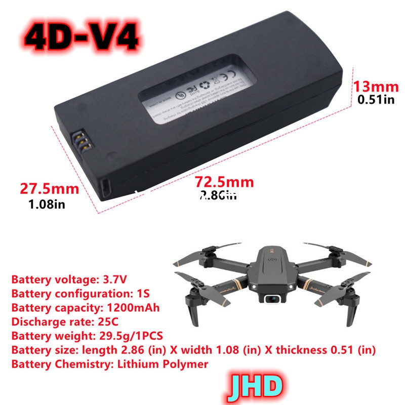 JHD Bateria 4DRC V4 Battery 3. – Lyzrc Drone Bewertung und Preis