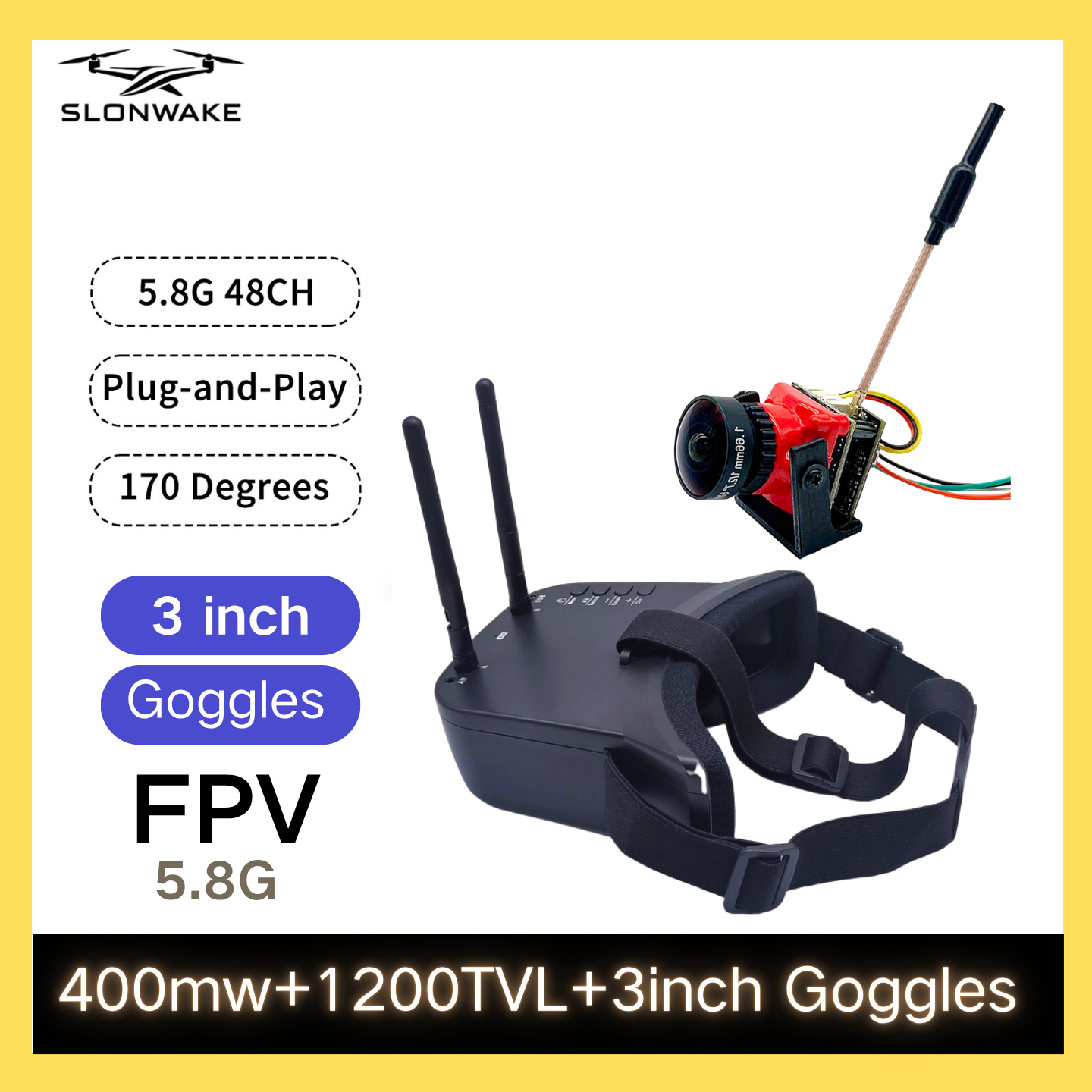 SLONWAKE 5.8G 48CH FPV 400mw V – Drone Rc Controller And Receiver Bewertung und Preis